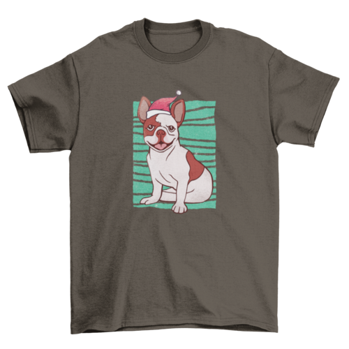 Christmas Bulldog T-Shirt Design