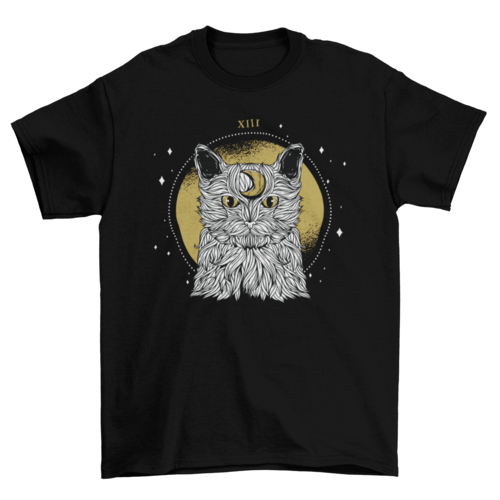 Moon furry lunar astrological cat t-shirt