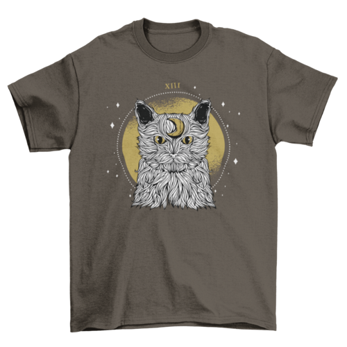 Moon furry lunar astrological cat t-shirt