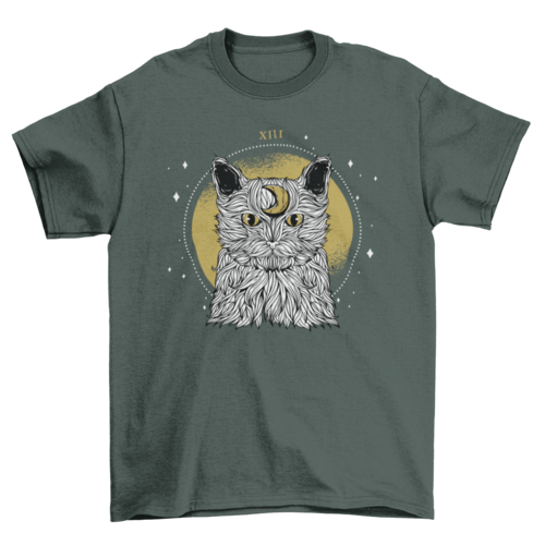 Moon furry lunar astrological cat t-shirt