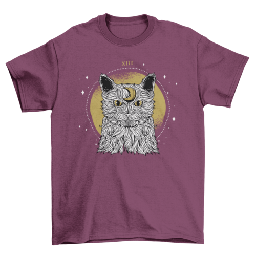 Moon furry lunar astrological cat t-shirt