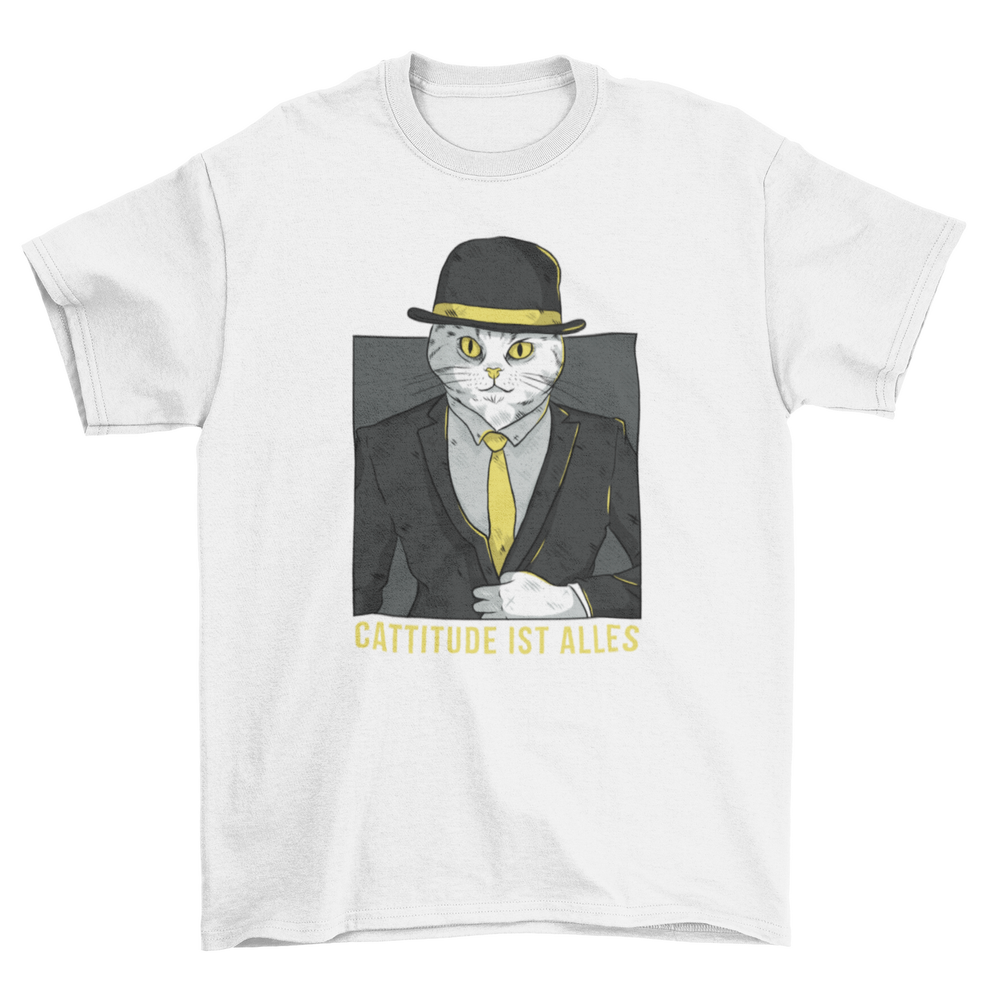 Cool Unique Fashion German Pet Cat Cattitude Attitude black suit