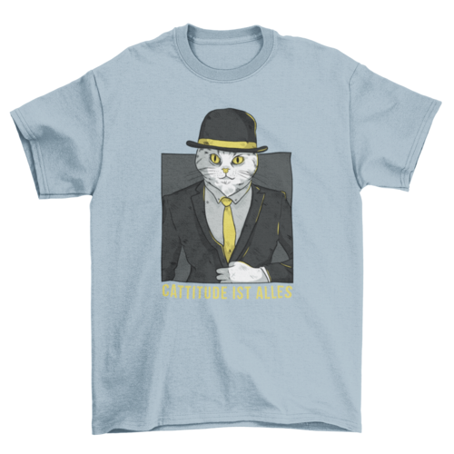 Cool Unique Fashion German Pet Cat Cattitude Attitude black suit
