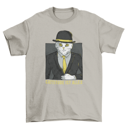 Cool Unique Fashion German Pet Cat Cattitude Attitude black suit
