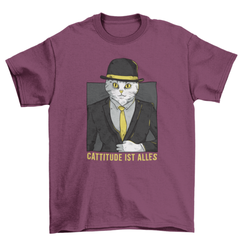 Cool Unique Fashion German Pet Cat Cattitude Attitude black suit
