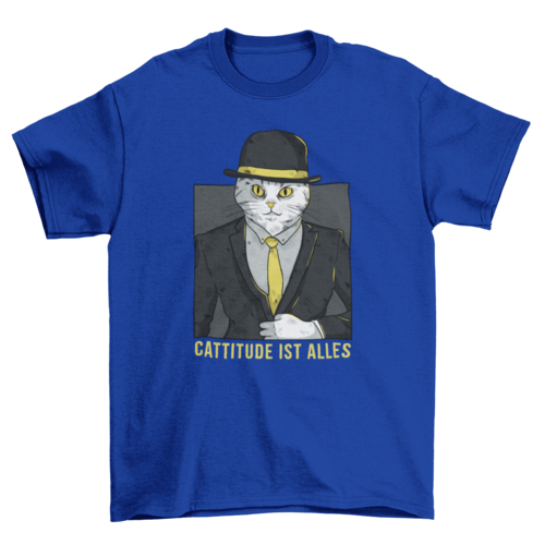 Cool Unique Fashion German Pet Cat Cattitude Attitude black suit