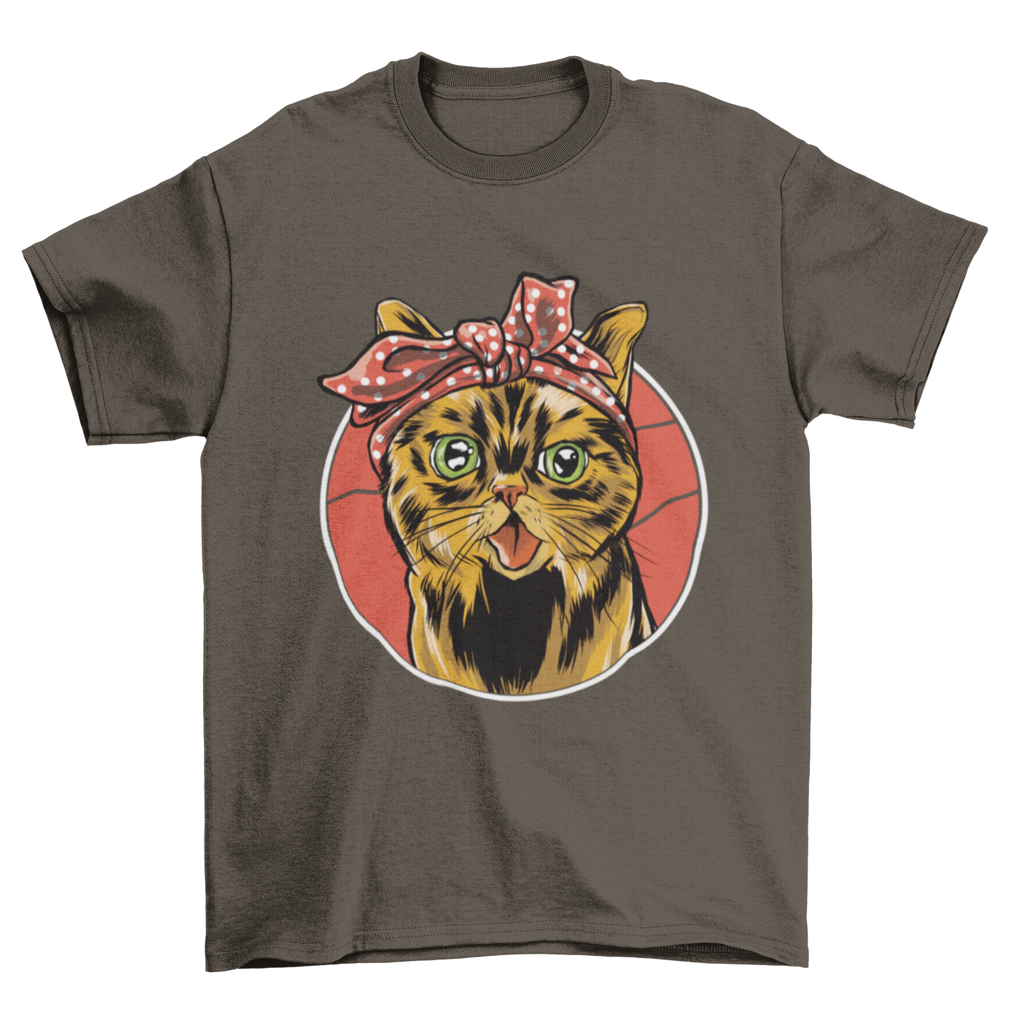 Happy Fun Dotted Bandana Design Animal Pet Cat T-shirt Pattern