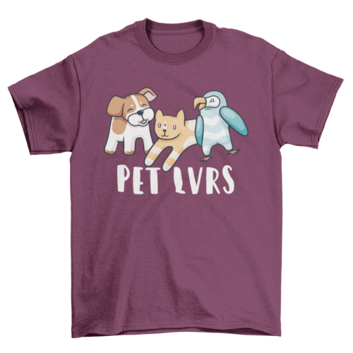 Pet animal puppy kitten and bird lovers with quote Pet lvrs t-shirt