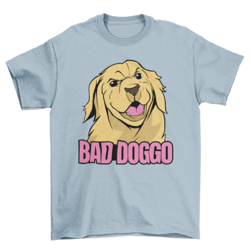Colorful Fashion Funny Angry Cute Puppy Pet Dog Quote "Bad doggo"