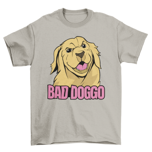 Colorful Fashion Funny Angry Cute Puppy Pet Dog Quote "Bad doggo"
