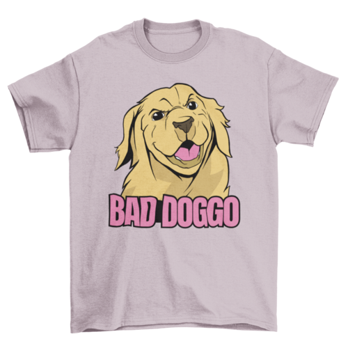 Colorful Fashion Funny Angry Cute Puppy Pet Dog Quote "Bad doggo"