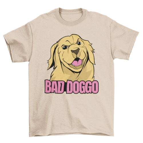 Colorful Fashion Funny Angry Cute Puppy Pet Dog Quote "Bad doggo"