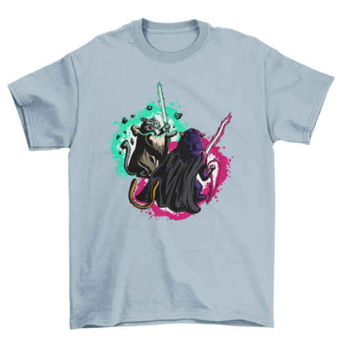 Simple Fashion Funny Parody Pet Kitten Cats Fighting light swords
