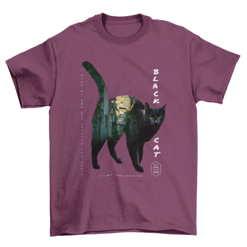Incredible Black Pet Kitty Cat Street city double exposure effect