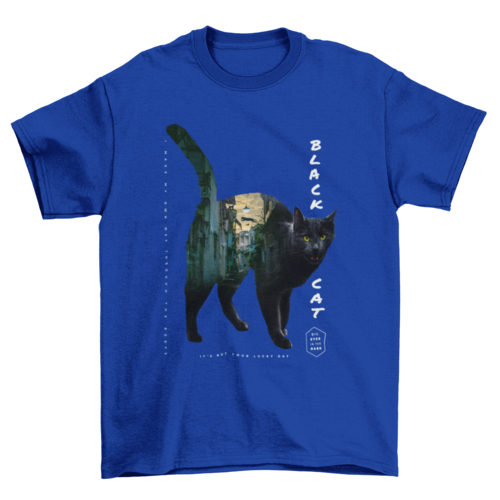Incredible Black Pet Kitty Cat Street city double exposure effect