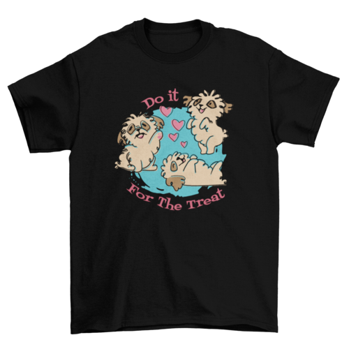 Fashion Colorful Lovely Cute dogs Quote "Do it for the treat" Pet
