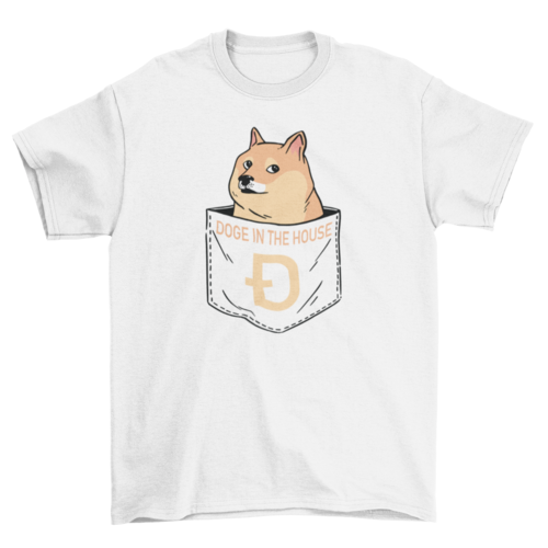Dog animal in pocket t-shirt