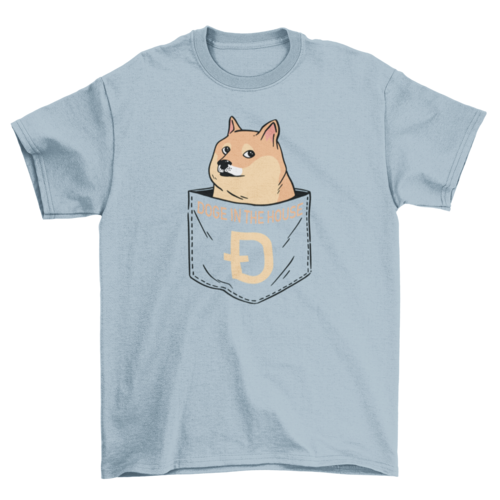 Dog animal in pocket t-shirt