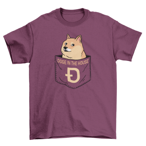 Dog animal in pocket t-shirt