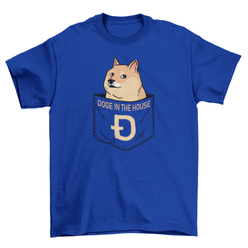 Dog animal in pocket t-shirt