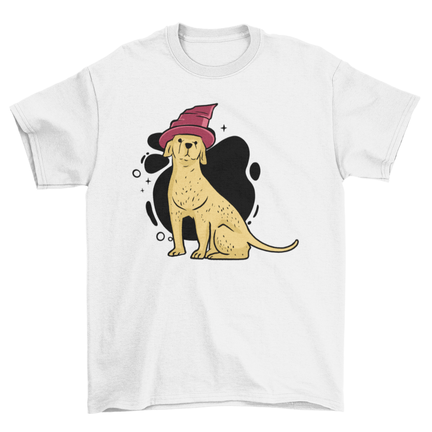 Dog in wizard hat t-shirt design