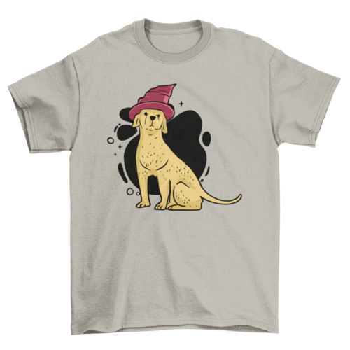 Dog in wizard hat t-shirt design