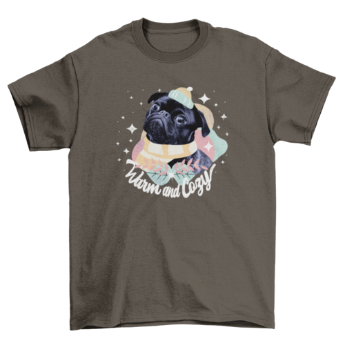 Incredible Warm Cozy Pug ornaments accessories quote "Warm and Cozy"