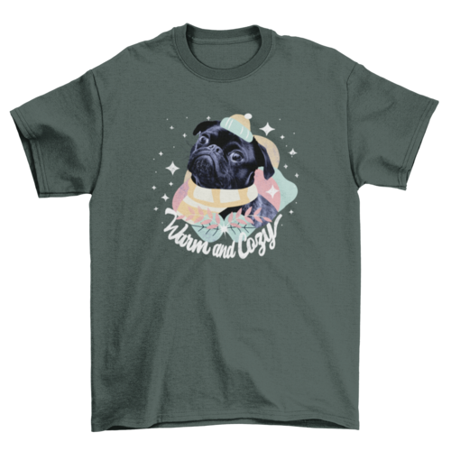 Incredible Warm Cozy Pug ornaments accessories quote "Warm and Cozy"