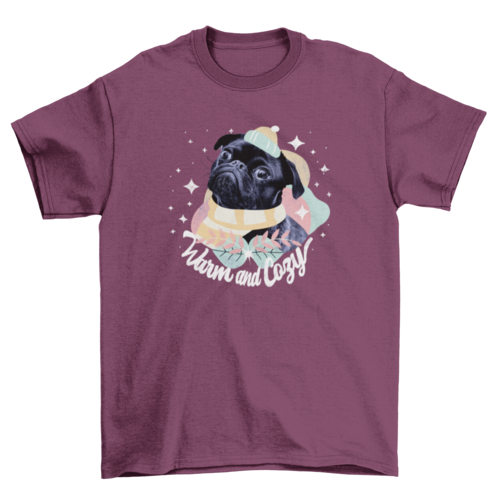Incredible Warm Cozy Pug ornaments accessories quote "Warm and Cozy"