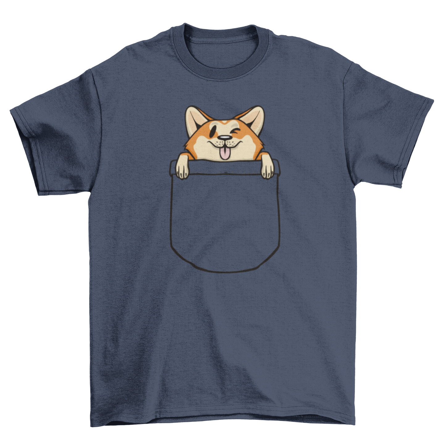 Corgi dog in pocket t-shirt