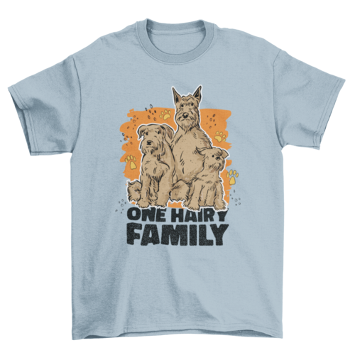 Hairy dog family cute animal t-shirt