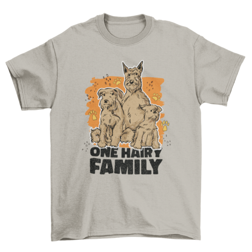 Hairy dog family cute animal t-shirt