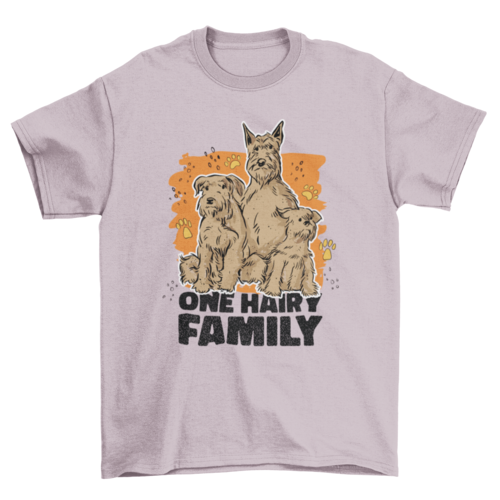 Hairy dog family cute animal t-shirt