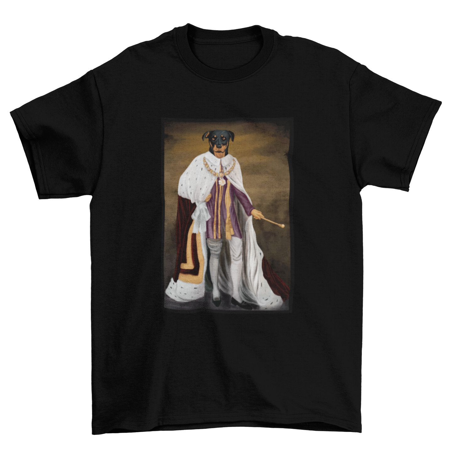 Royalty dog realistic t-shirt design