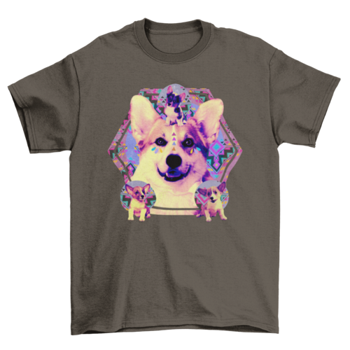 Incredible Corgi Pet Animal Dog psychedelic kaleidoscopic geometric