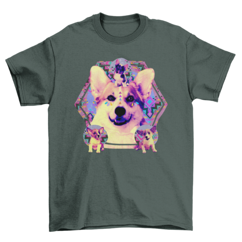 Incredible Corgi Pet Animal Dog psychedelic kaleidoscopic geometric