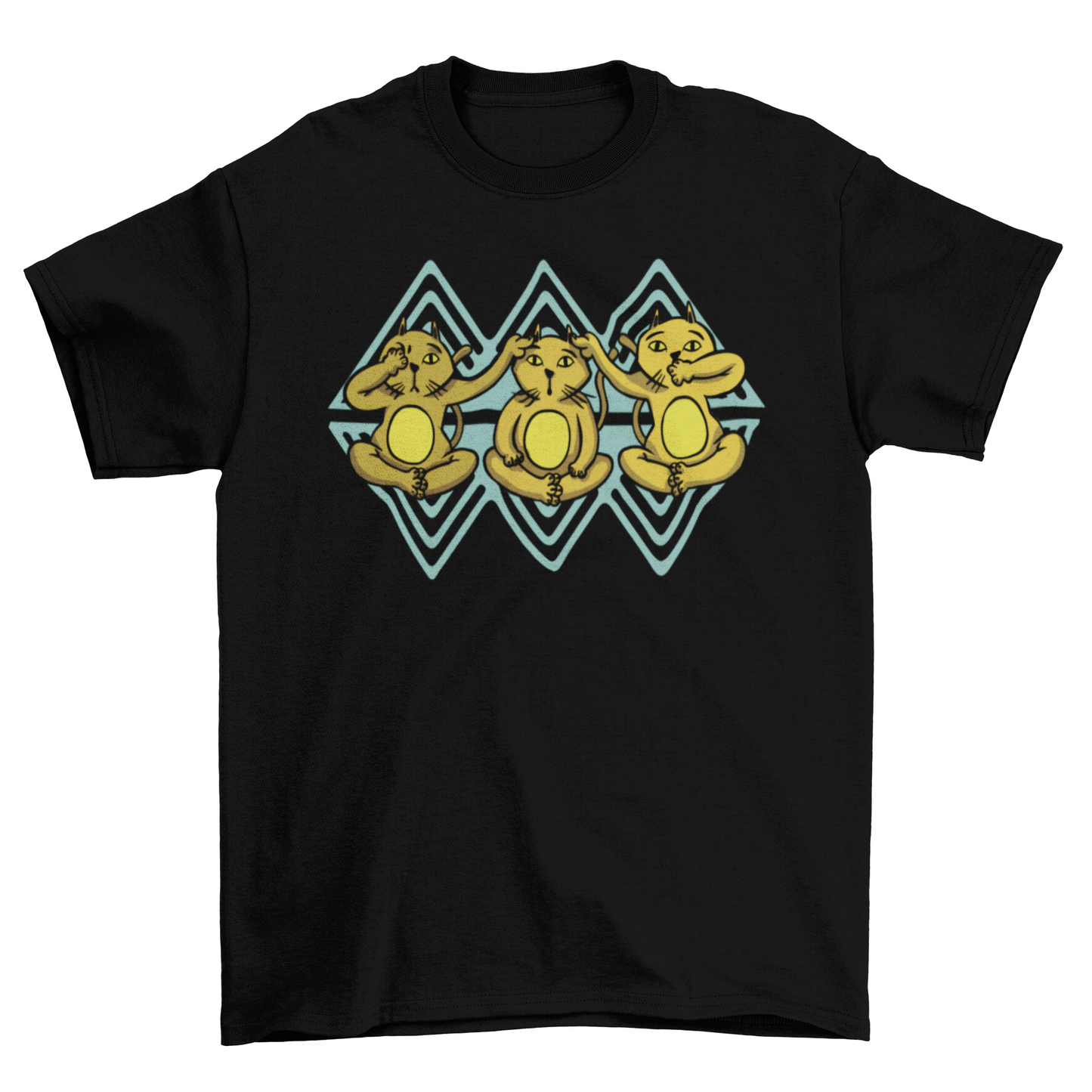 Three wise cats parody t-shirt