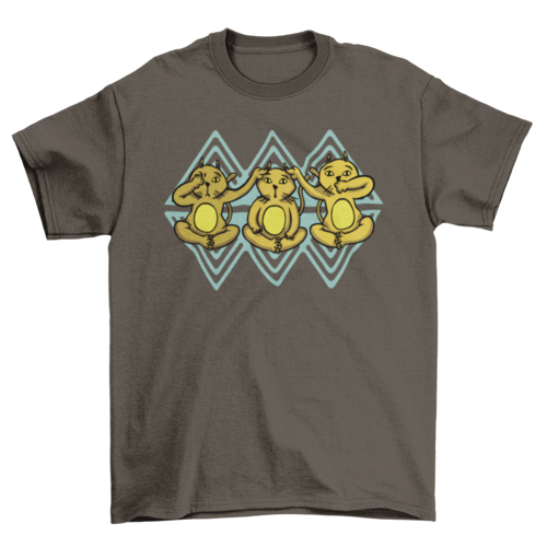 Three wise cats parody t-shirt