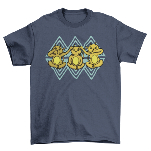 Three wise cats parody t-shirt