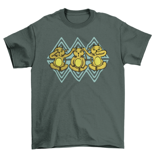 Three wise cats parody t-shirt