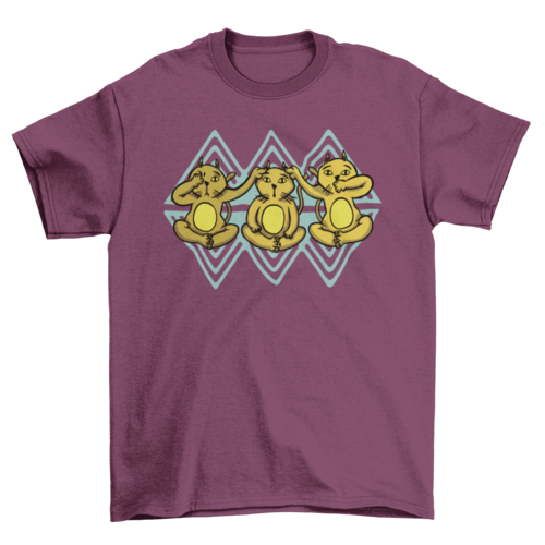 Three wise cats parody t-shirt