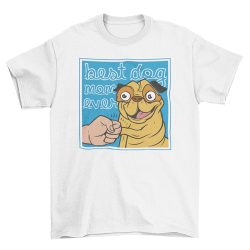 Happy cartoon pug quote t-shirt