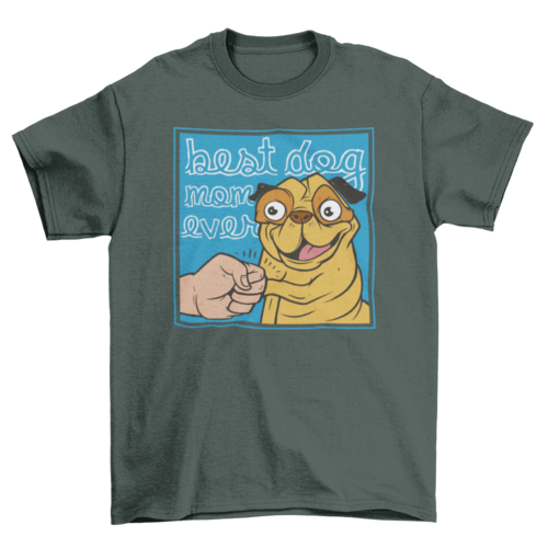 Happy cartoon pug quote t-shirt