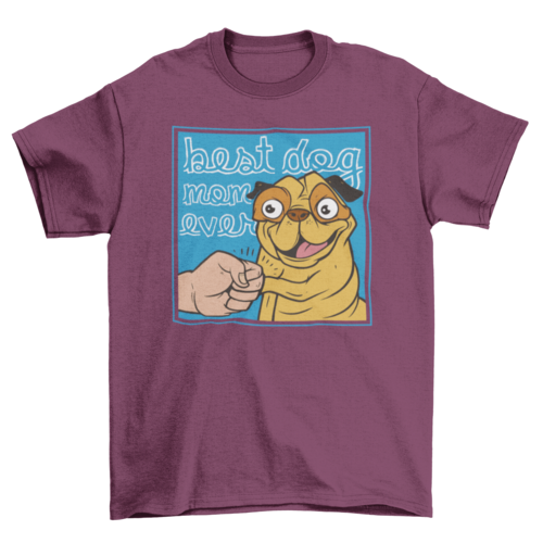 Happy cartoon pug quote t-shirt