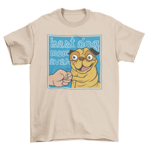 Happy cartoon pug quote t-shirt