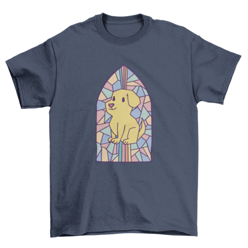 Dog in church window t-shirt design