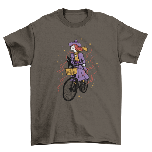 Cute Fashion Bike Witch Costume girl riding bike Basket Black cat Pet