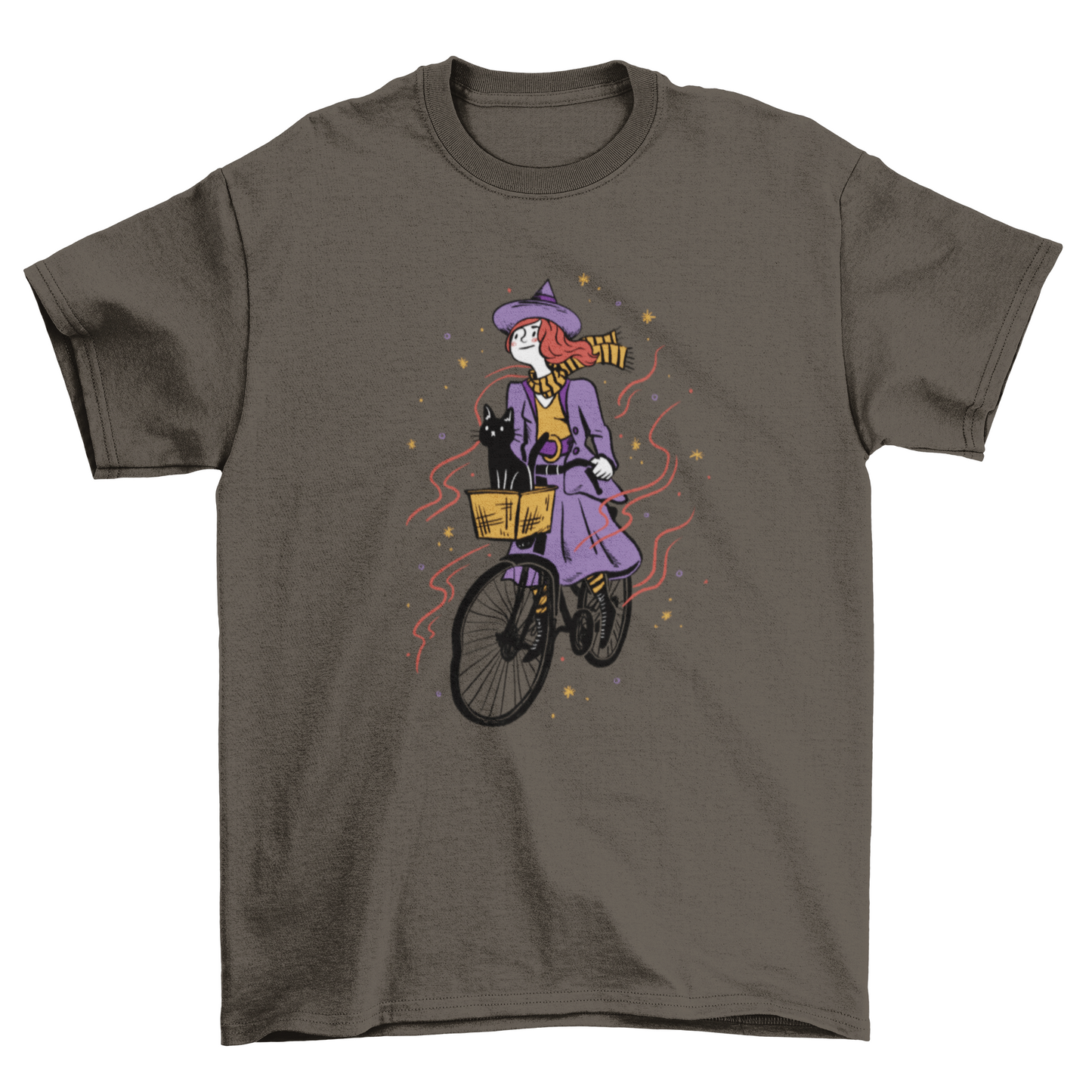Cute Fashion Bike Witch Costume girl riding bike Basket Black cat Pet