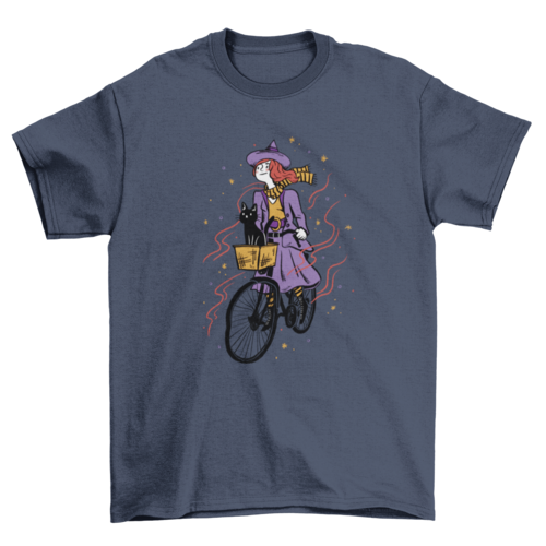 Cute Fashion Bike Witch Costume girl riding bike Basket Black cat Pet