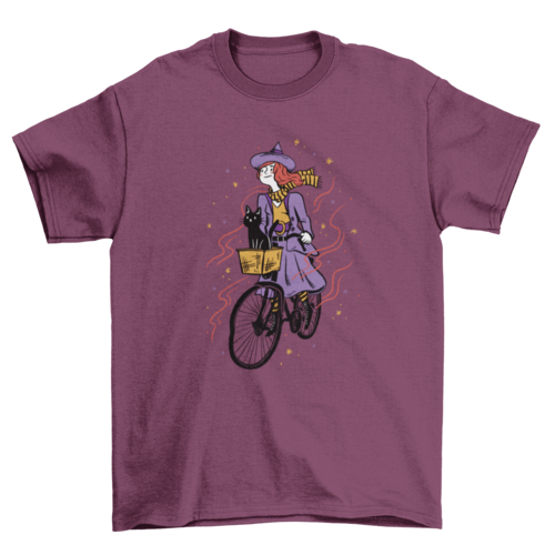 Cute Fashion Bike Witch Costume girl riding bike Basket Black cat Pet